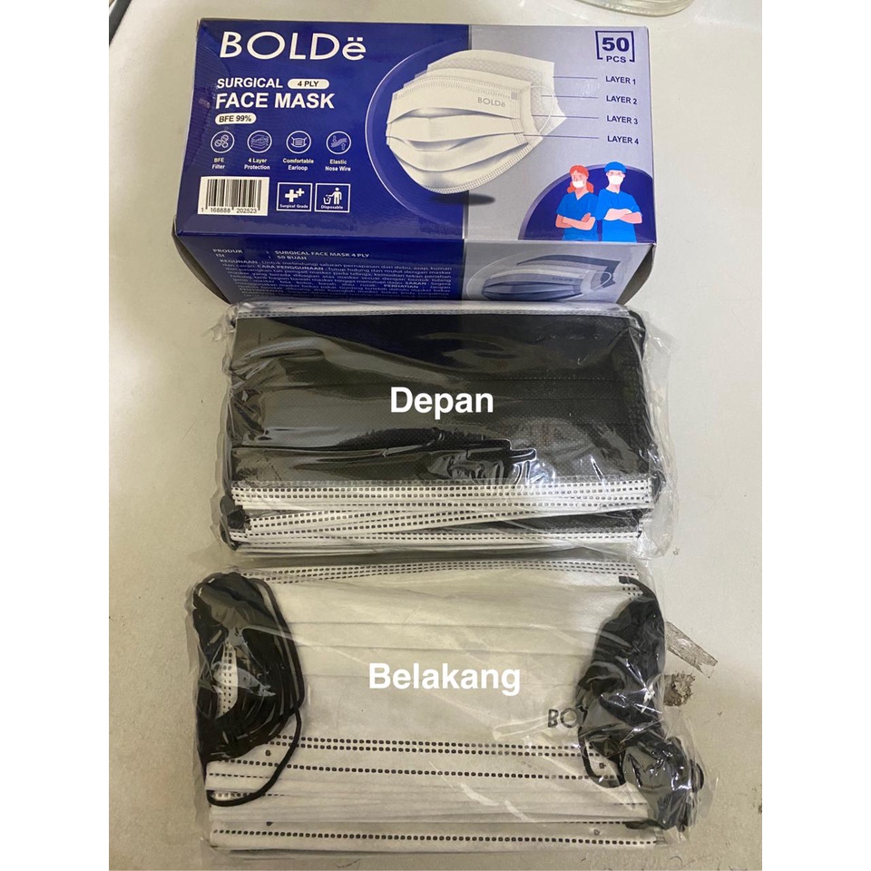 BOLDe Masker Medis 4 Ply isi 50/box Kemenkes RI