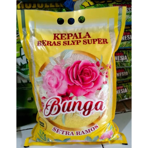 

beras slyp super cap bunga dan rojo lele 5 L