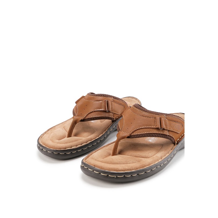 SANDAL CASUAL JIM JOKER PRIA ORIGINAL JEPIT KULIT BRANDED COKLAT JJ04