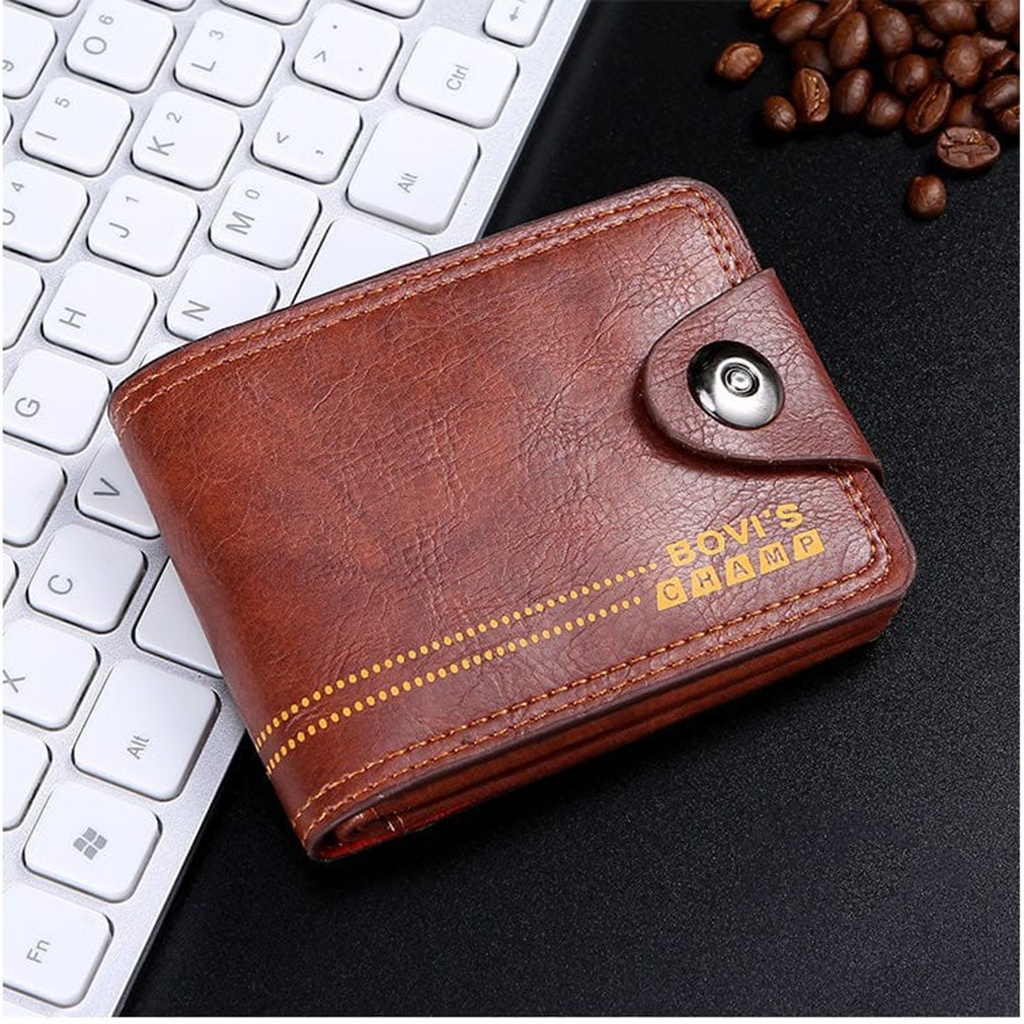 (COD) Dompet Lipat Pria Dompet Kulit Import Material Pu MALL SHOPPING