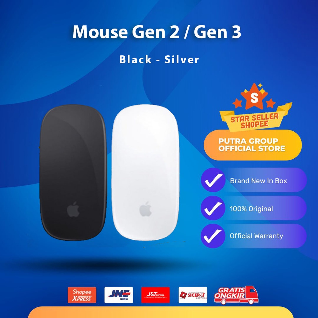 Moussee Maaaaaagiccc 2 2nd Gen / Mouse 3 3nd Gen Black Silver Original