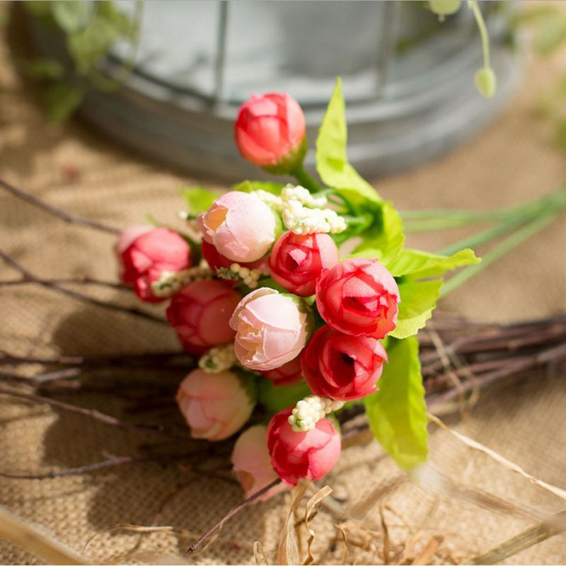 BUNGA MAWAR RANUM 13TANGKAI / Bunga plastik hias-2