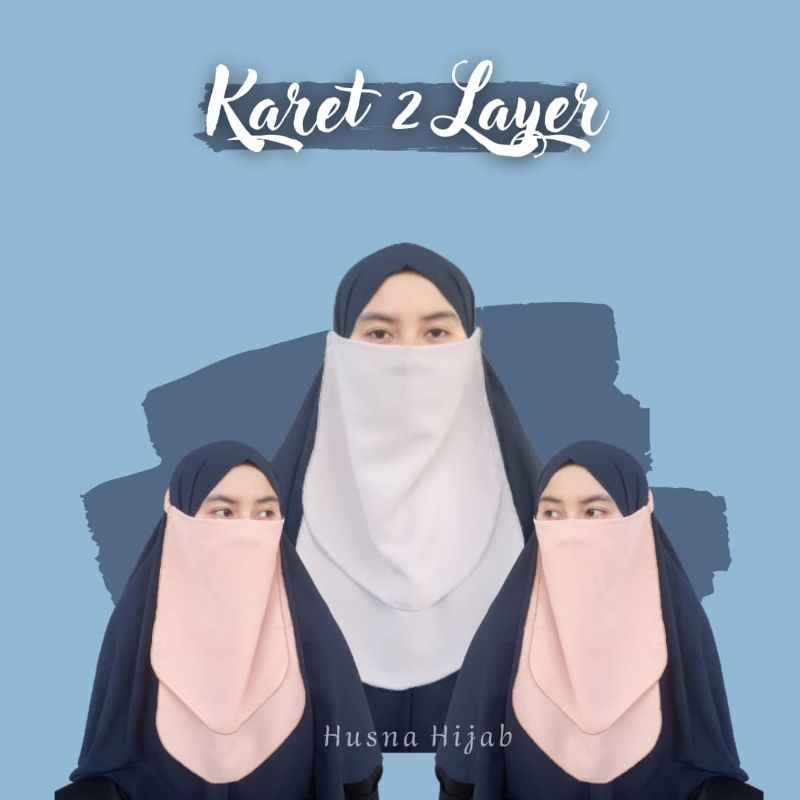 [BRAND HUSNA HIJAB] Cadar Karet 2 Layer Untuk Dewasa / Cadar Karet / Cadar 2 Layer