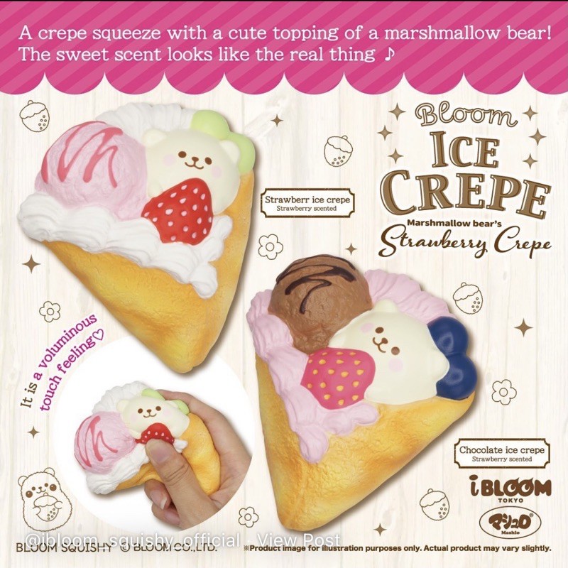 SQUISHY STRAWBERRY & CHOCO ICE CREPE by IBLOOM LICENSED MURAH PROMO FLASHSALE BEST SELLER NEW