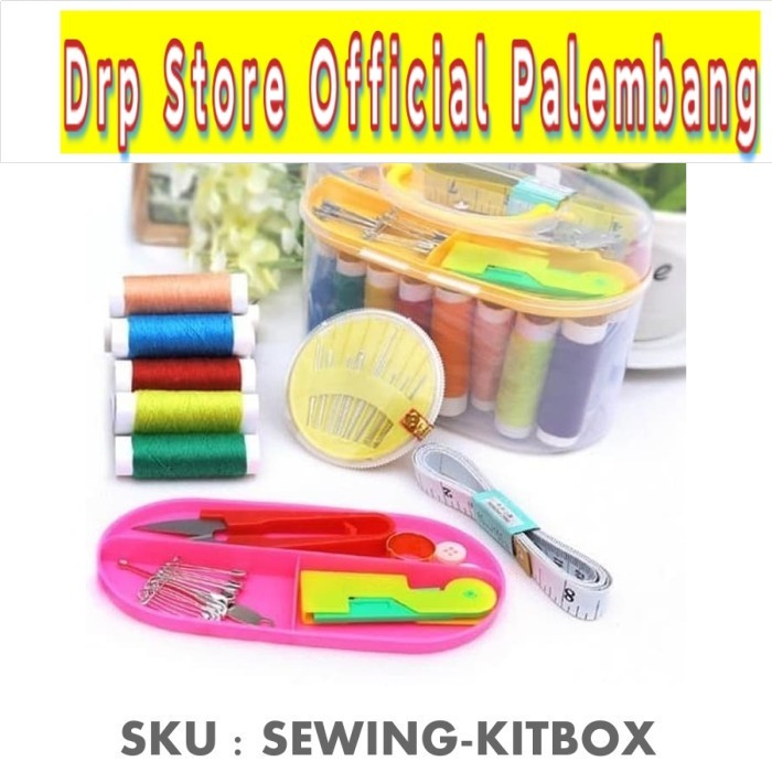 Sewing kit box Kotak peralatan menjahit benang jarum meteran