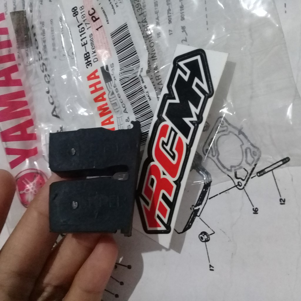 KARET ABSORBER 1 CYLINDER CILINDER SILINDER HEAD BLOCK BLOK ATAS RXKING RX KING RXK ORI ORIGINAL YAM