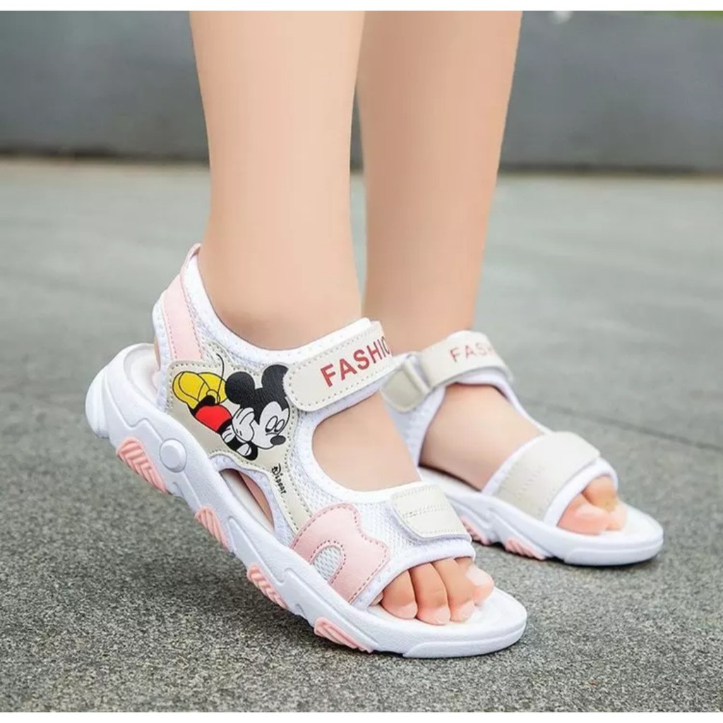 JS_SANDAL ANAK MICKEYMOUSE MUTIA TALI VELCRO FS276