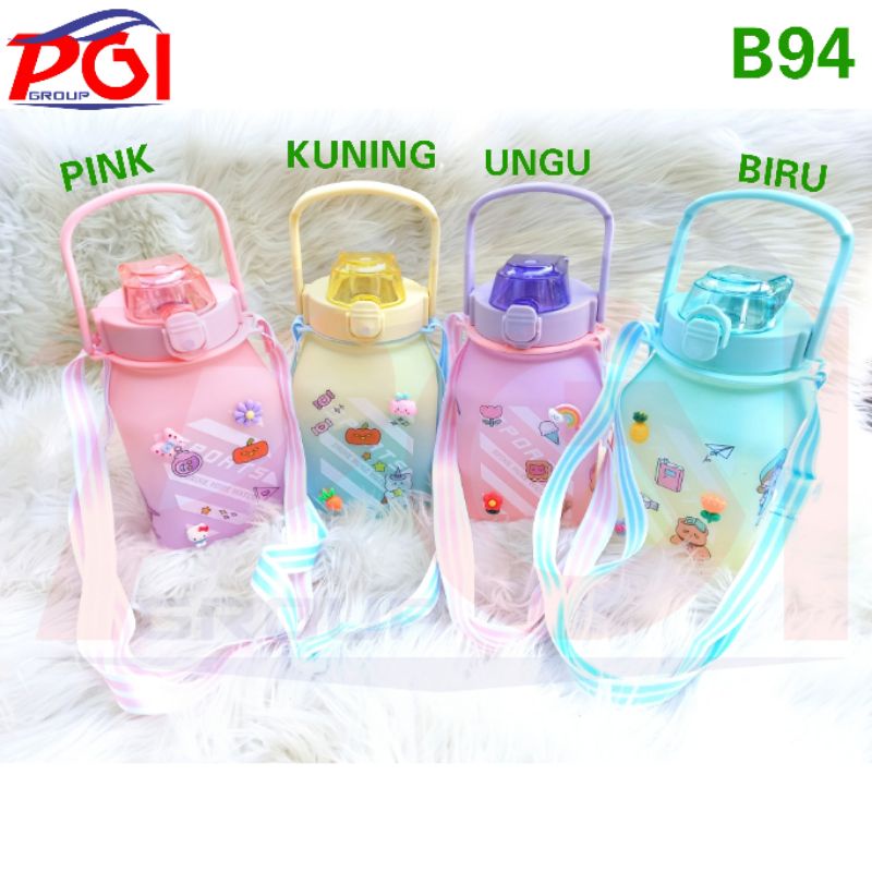 B ( B00094 ) BOTOL MINUM KOREA GEMOY KOTAK TUMBLER MOTIVASI MINUM 1,5 LITER / HARGA GROSIR