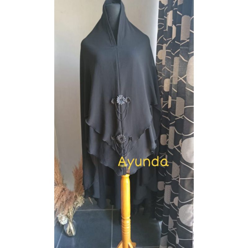 KHIMAR CERUTY BABYDOLL / KHIMAR HITAM TEMBORO