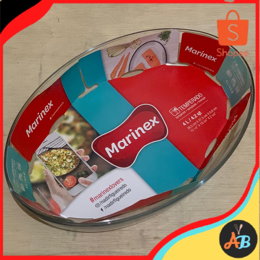 promo Marinex 6664 4 Liter Loyang cetakan pan oven piring saji panjang  Kue Kaca Oval