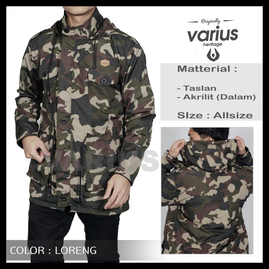 Banting Harga Parka Loreng Jaket Anti Air Jaket Parasut Pria Jaket Parka Jaket Army Jaket Hoodie