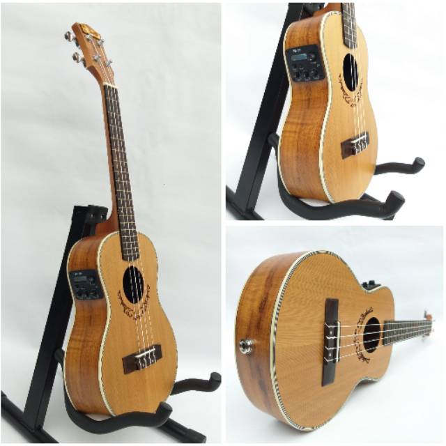 Ukulele Tenor Cowboy 25 Inch Solid Elektrik Tuner Original Import