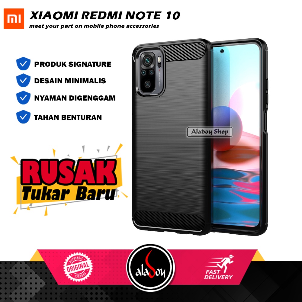 Case Xiaomi Redmi Note 10 Softcase Carbon Premium Casing