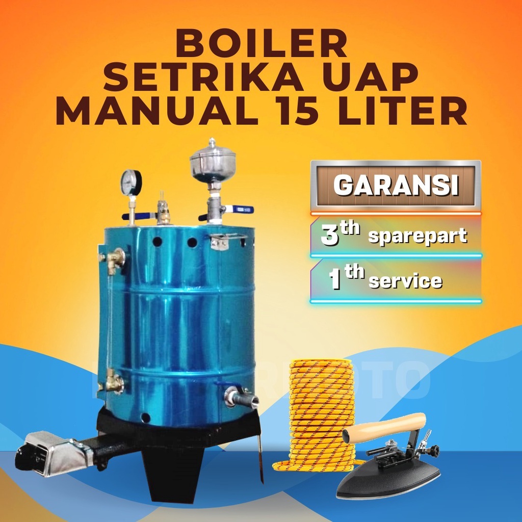 Setrika Uap Boiler Steam Laundry 15 liter Mistermoto 2 Kepala setrika