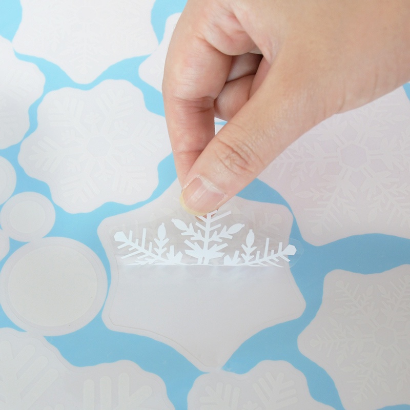 Stiker Dinding Desain Snowflake Warna Putih Anti Air Untuk Dekorasi Natal