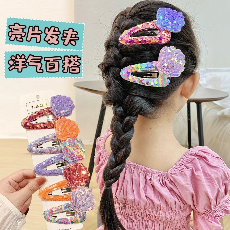 DELUNASHOP PITA RAMBUT ANAK SIMPUL MANIK KILAU/JEPITAN RAMBUT TIK TOP MERMAID KERANG ANAK KOREA LUCU/HEADBANDI BAYI ANAK KOREA