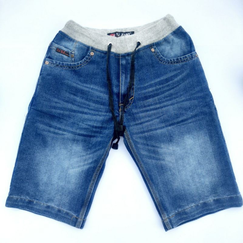 Celana jeans kolor pinggang karet rib yj jeans pria celana jumbo pria jeans pendek pria street