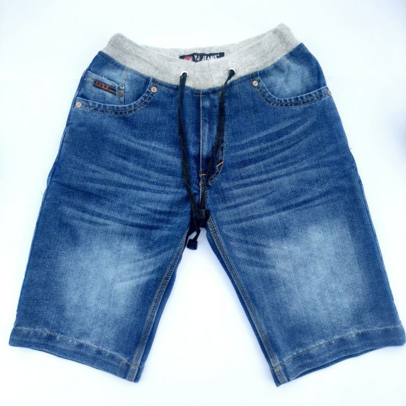 Celana jeans kolor rip pria celana jeans pendek pria jeans pinggang kolor