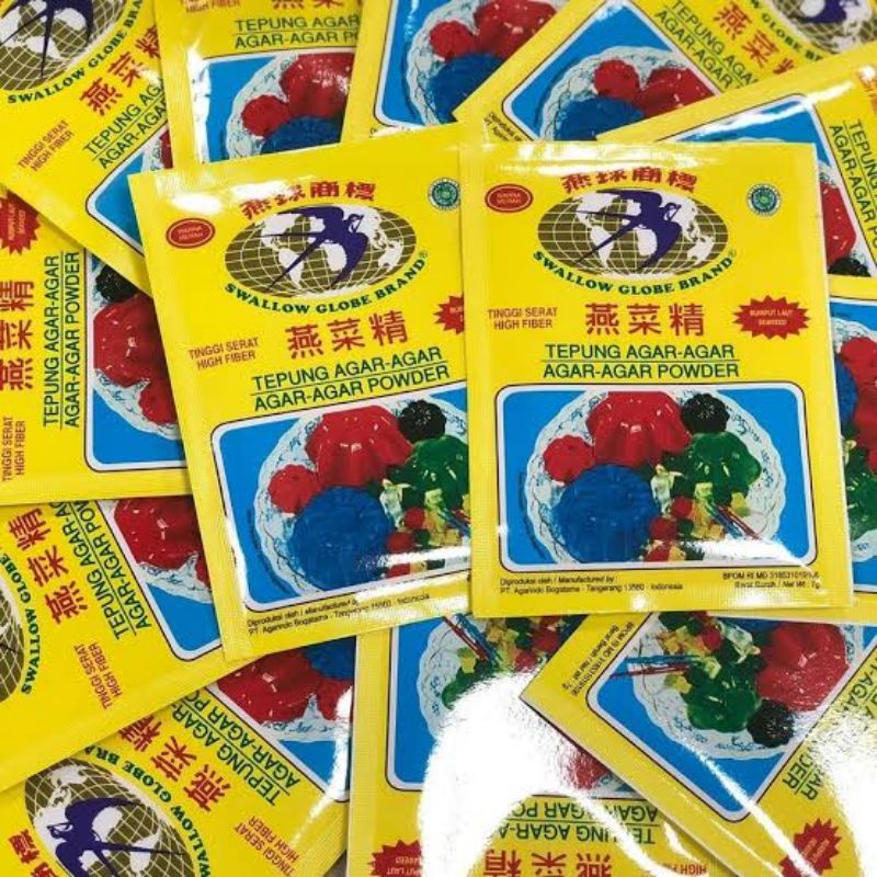 

AGAR AGAR SWALLOW GLOBE BRAND 7 GRAM AGAR AGAR POWDER TEPUNG AGAR AGAR