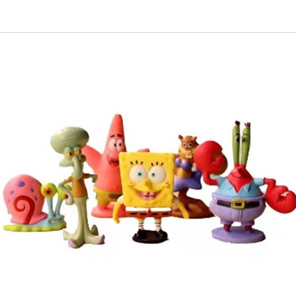 Cake Topper Figure Hiasan Kue Spongebob Patrick Mr Crab Squidward /Set