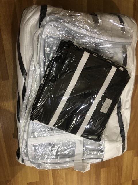 Bed Cover Set Sprei Motif Garis Putih Salur Hotel Katun Lokal Panca Tm Premium Size 180x200 Dll