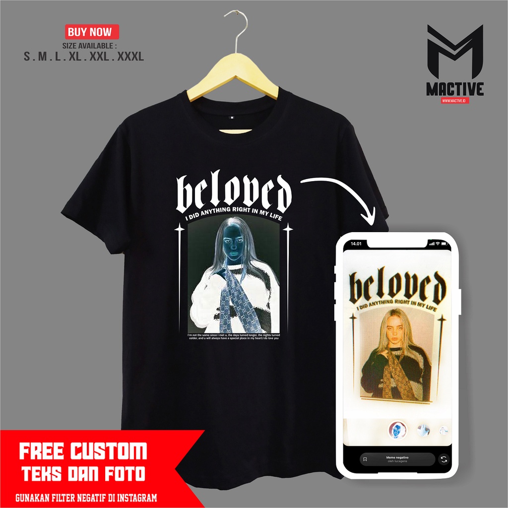 KAOS CUSTOM EFEK NEGATIF EFFECT SCANNER SABLON CUSTOM BUCIN VIRAL COTTON COMBED 30S - MACTIVE