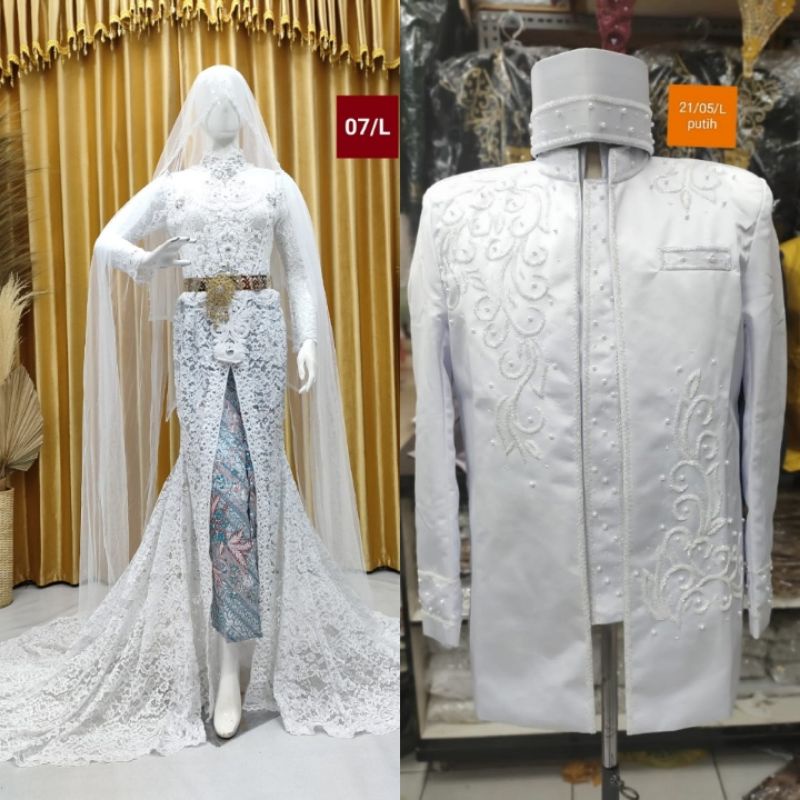 COUPLE KEBAYA AKAD ELISAP MEWAH/BAJU PENGANTIN MODERN | GAUN SLIM/GAUN BARBY/GAUN WEDING 2021 ni