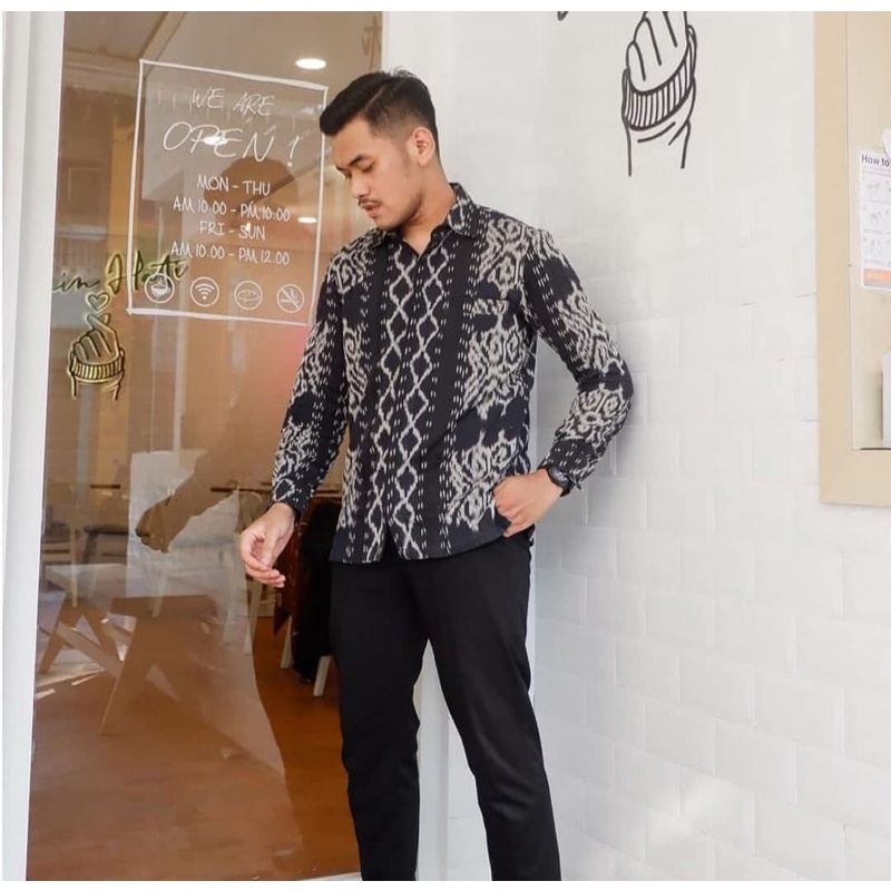 KEMEJA TENUN- COUPLE BAJU TENUN HITAM