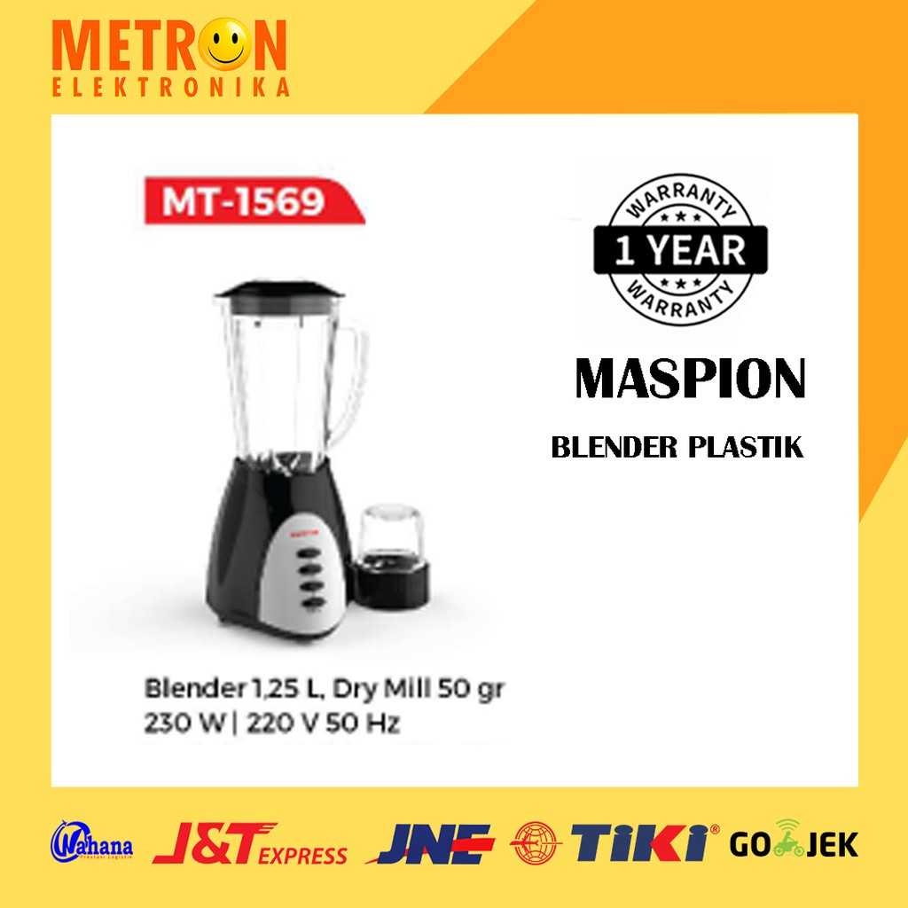 MASPION MT 1569 BLENDER GELAS 1,25 LITER 230 WATT / MT1569