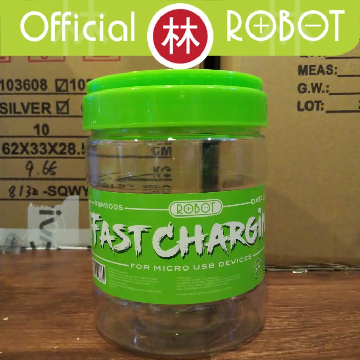 Toples Kaleng Kosong Bekas Kabel / Charger / Earphone - Vivan Robot