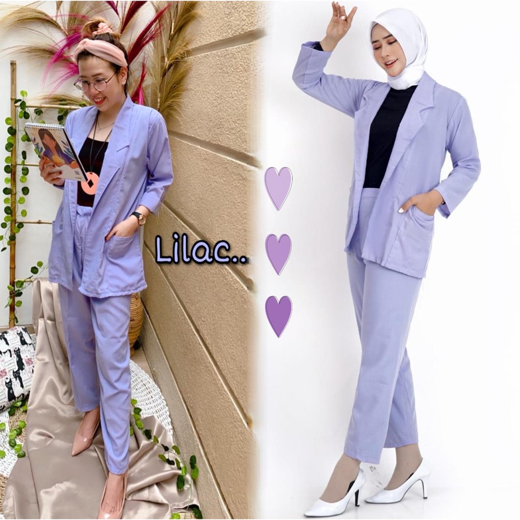 Damai fashion - baju SETELAN 2in1 blazer kulot wanita AGATHA - konveksi tanah Abang