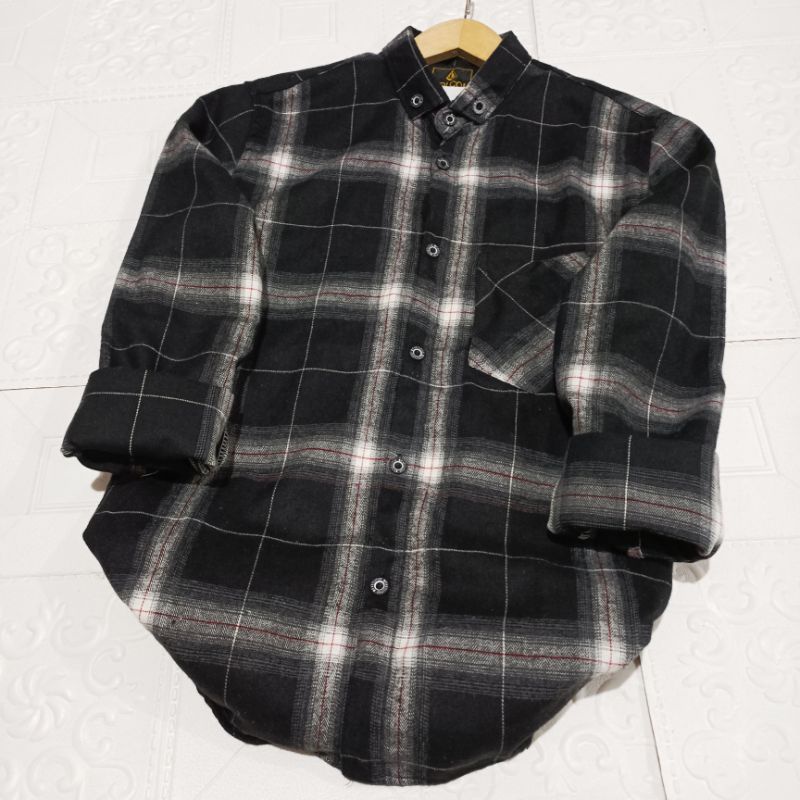 Kemeja flanel pria unisek flanel wanita panjang kotak-kotak kualitas impor bisa pilih motif-Best seller power