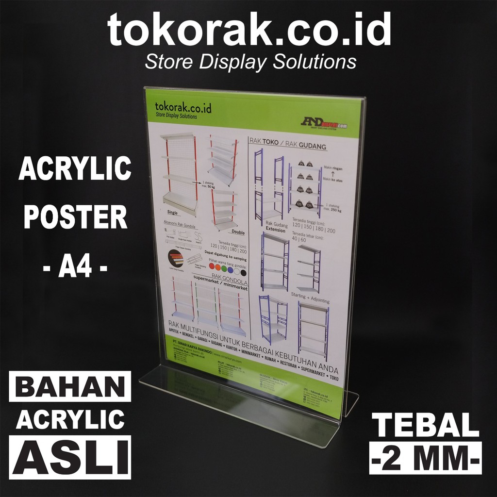 ACRYLIC POSTER A4 - AKRILIK - TENT CARD - MENU BROSUR - DISPLAY HOLDER