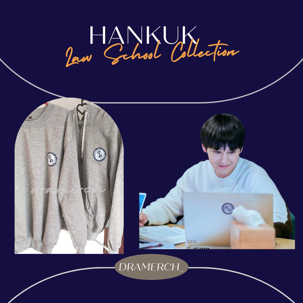 Jaket Hankuk University Sweater Crewneck Hoodie Merchandise Drakor Korean style dramerch LAW SCHOOL