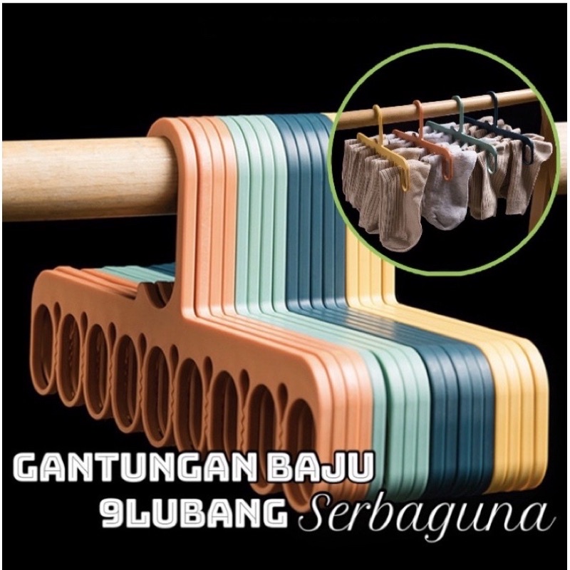 Gantungan Baju Hemat Tempat 9 Slot Magic Hanger Multifunctional Non Slip