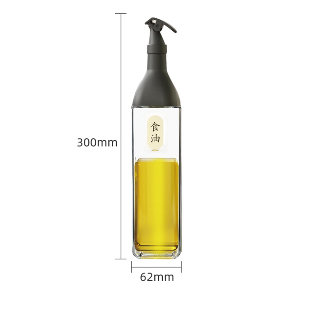 Glass Square Flavoring Bottle Kitchen Oil Can with Label for Soy Sauce Leakage Prevention Bottle