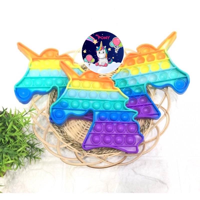 POP IT FIDGET/mainan viral tiktok/mainan pop it/mainan sensorik-Unicorn Rainbow