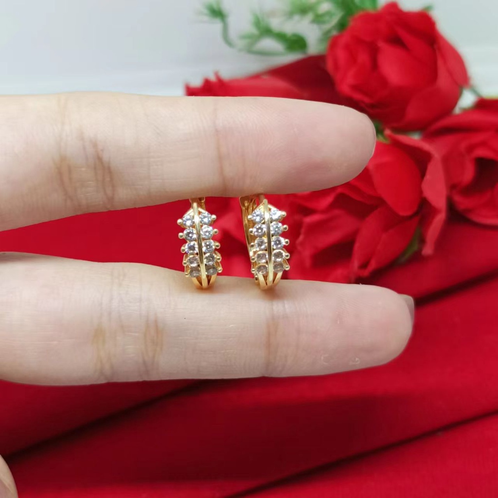 Xuping Fashion Versi Korea Dengan /Anting Pasangan/Bahan Tembaga Anting Pria Dan Wanita