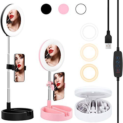 Ring light Cermin G3 Live Tiktok Led Selfie Fill Light and Mirror Kaca Make up lipat Tripod