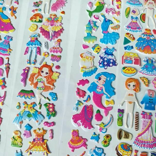 Stiker Anak Cewe Bongkar Pasang BP Baju Lucu isi 2lembar Sticker Bepe Princess Mainan Anak Perempuan Jadul Murah