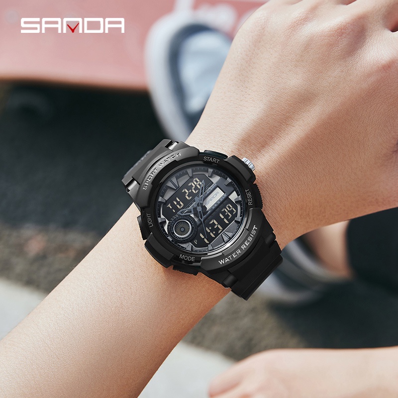 SANDA 6082 Jam Tangan Pria Digital Analog Tali Rubber Shockproof Anti Air WATCHKITE WKOS