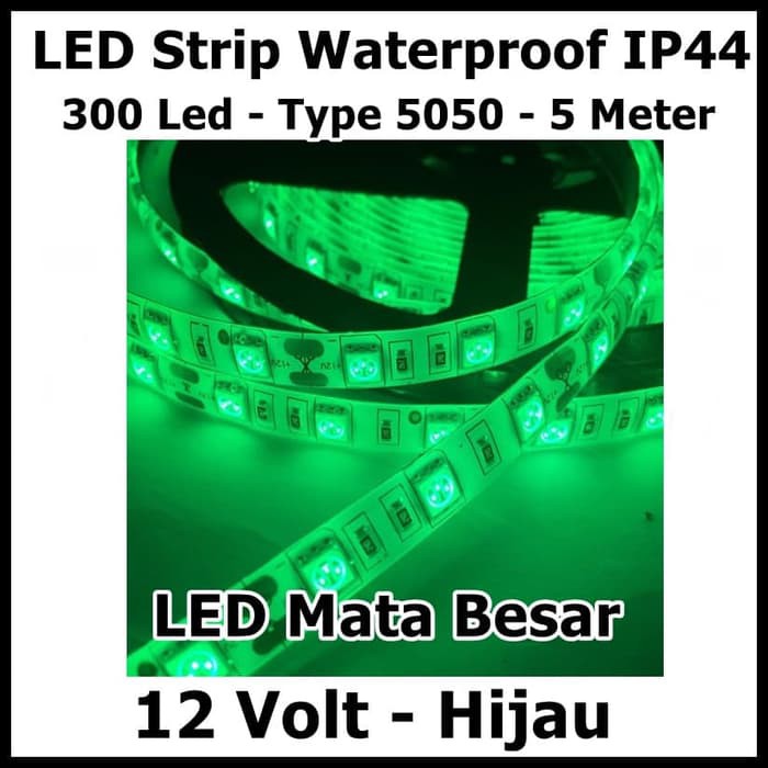 Lampu LED Strip 5050 IP44 12V OUTDOOR 12 V Ledstrip IP 44 Hijau Green