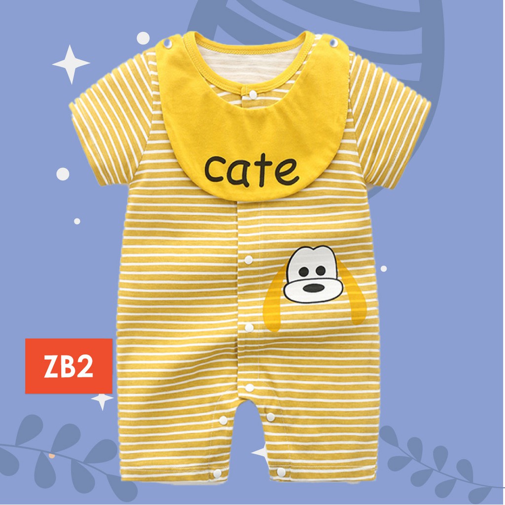 LAPAGO - Jumper Bayi Jumpsuit Baby Pendek Motif Kartun Animal 2021 usia 1 Bulan - 2 Tahun Type ZB