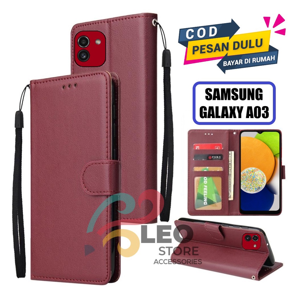 DOMPET HP UNTUK SAMSUNG GALAXY A03 NEW 2022 LEATHER FLIP CASE WALLET UNTUK SAMSUNG GALAXY A03 NEW 20