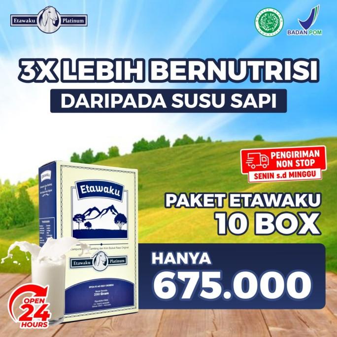 

[COD] Paket Etawaku Platinum 10 Box Susu Kambing Murni Bukan Susu Sapi [COD]