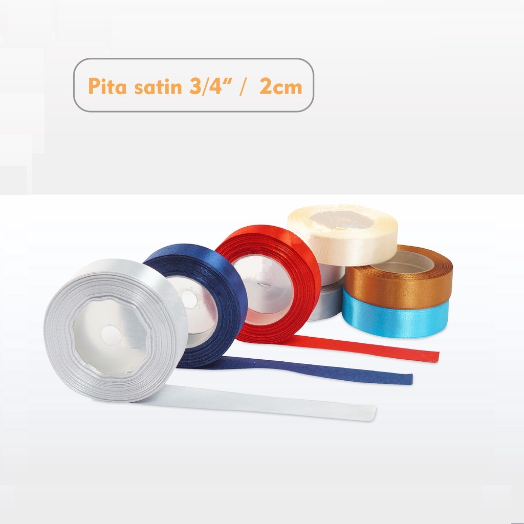 

Pita Satin (0,75" /2cm ) Meteran pita /pita kado/pita satin/hampers