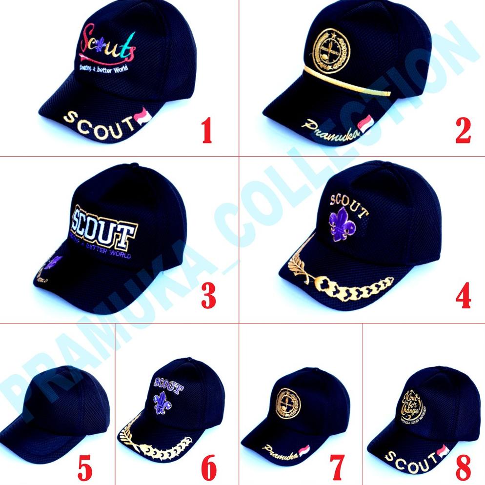 [KODE BARANG 6992V] Topi scout lapangan pramuka double mess jaring tebal