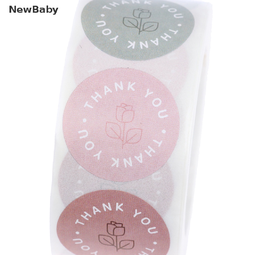 Newbaby 500pcs Stiker Label Motif Tulisan Thank You Gaya Retro