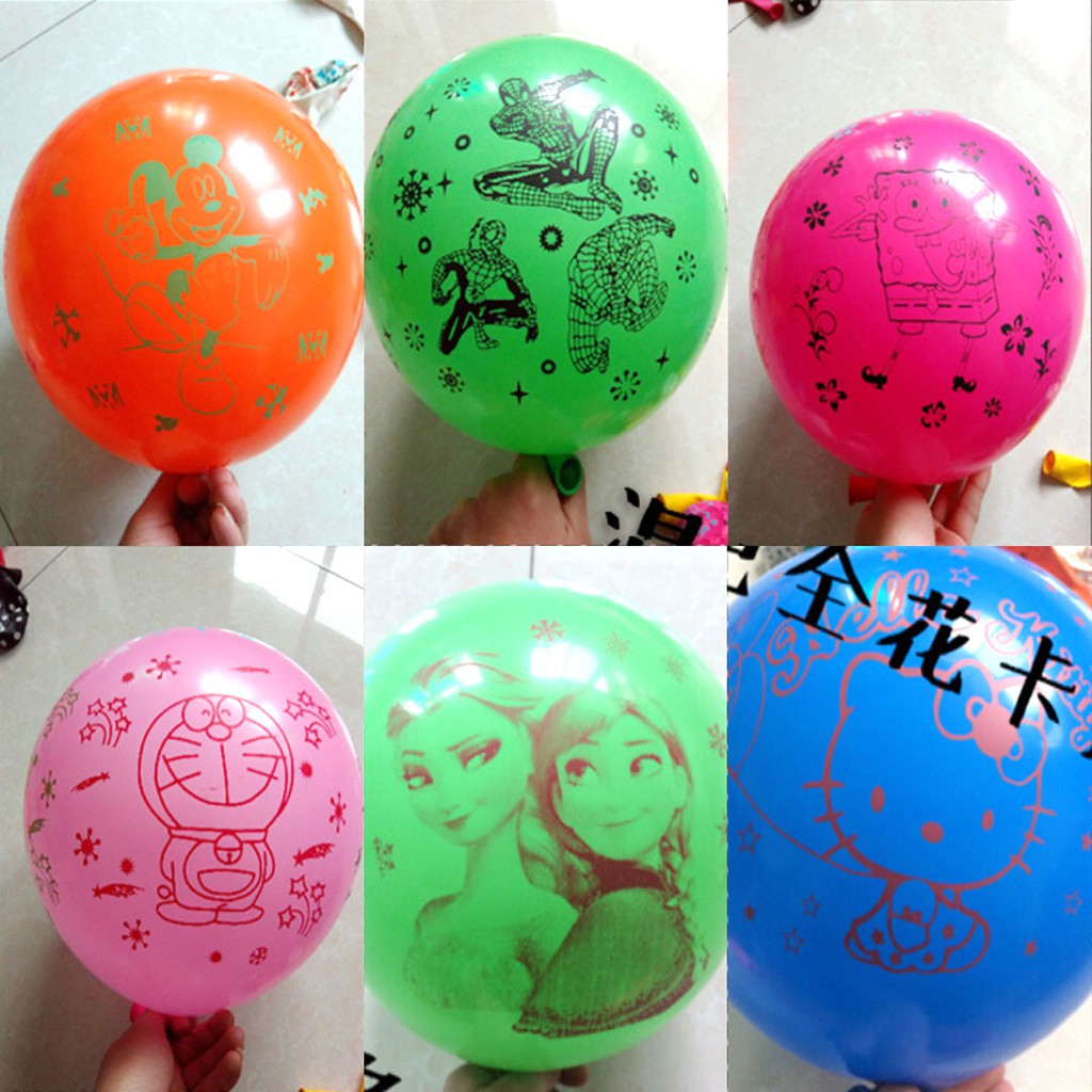 BALON LATEX METALIK DISNEY KARTUN 1 PACK (100 PCS) BALON KARAKTER MIX BALON ULANG TAHUN