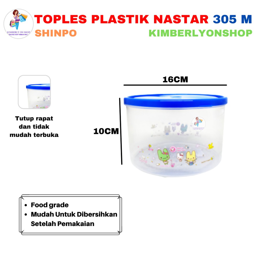 Toples Plastik Nastar Shinpo 305 M/ Kotak Makan / Kue / Serbaguna